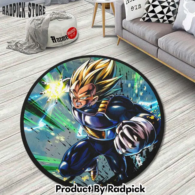 Vegeta ssj skill round rug custom dragon ball anime circle carpet  rp0002583